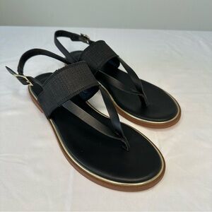 Clarks Ellis Opal 8.5 Black with Gold Trim Sandal